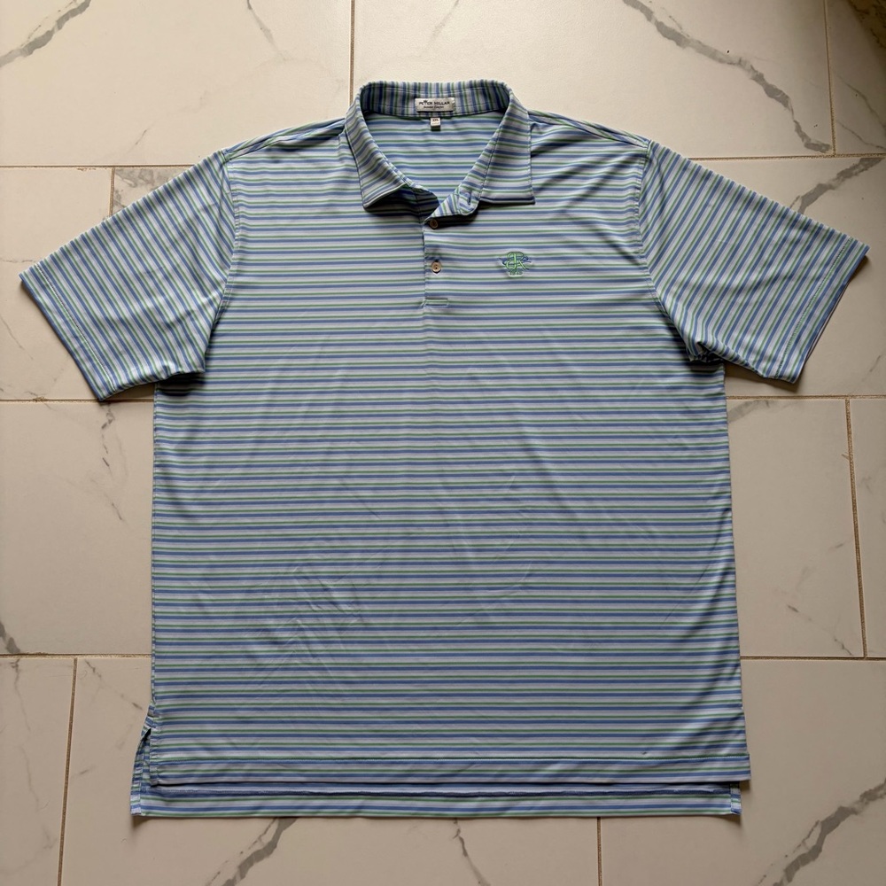 Peter Millar Summer Comfort Polo Shirt Size XXL Stripe Blowing Rock Country Club